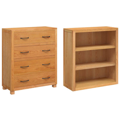 vidaXL Storage Furniture Set with Shelf 2 pcs Natural 80 x 35 x 185 cm