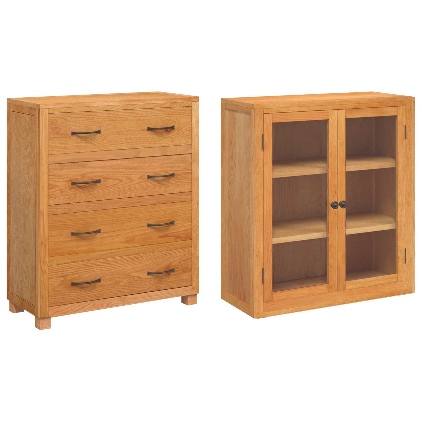 vidaXL Storage Furniture Set with Shelf 2 pcs Natural 80 x 35 x 185 cm