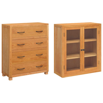 vidaXL Storage Furniture Set with Shelf 2 pcs Natural 80 x 35 x 185 cm