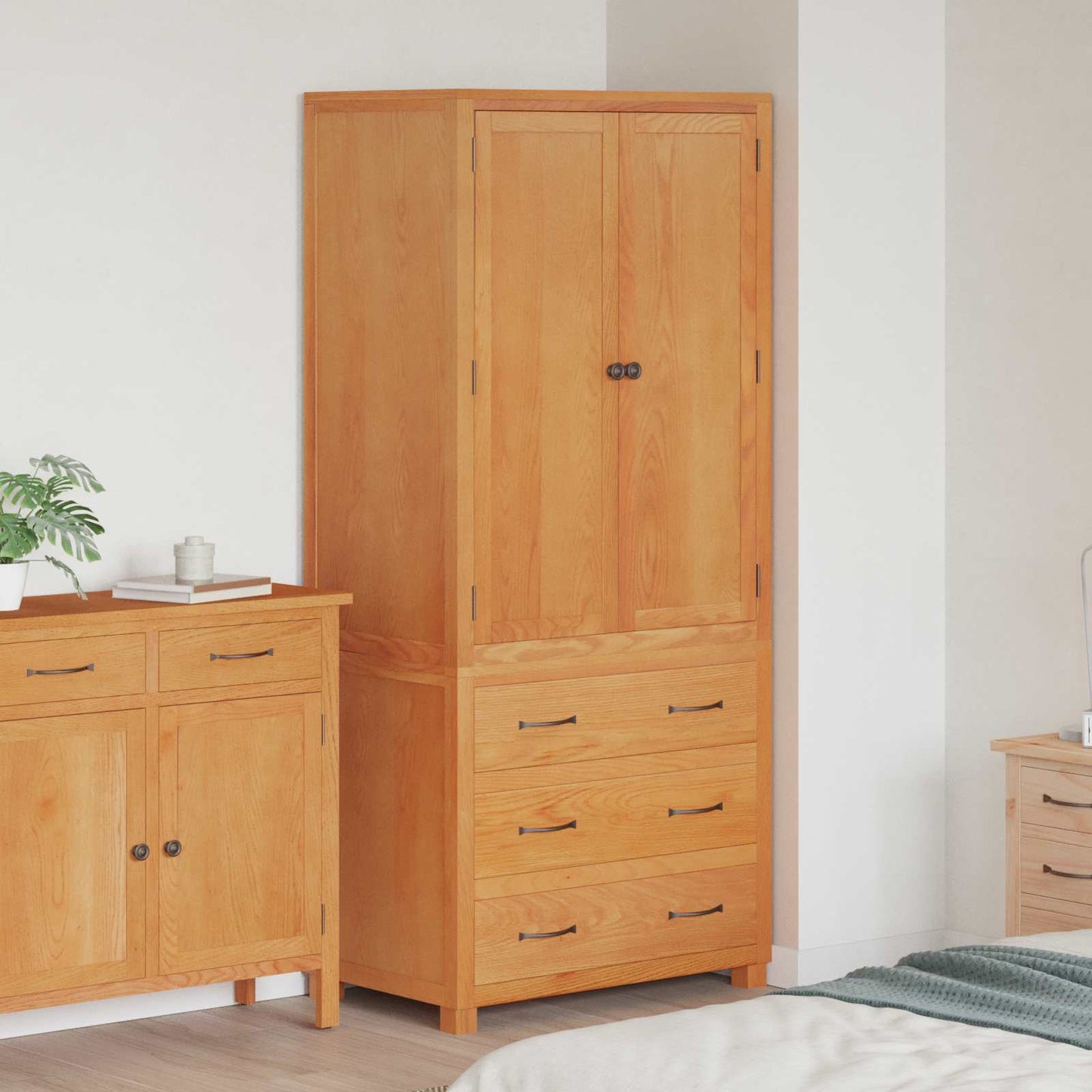 vidaXL Storage Furniture Set with Drawer 2 pcs Brown 80 x 50 x 180 cm