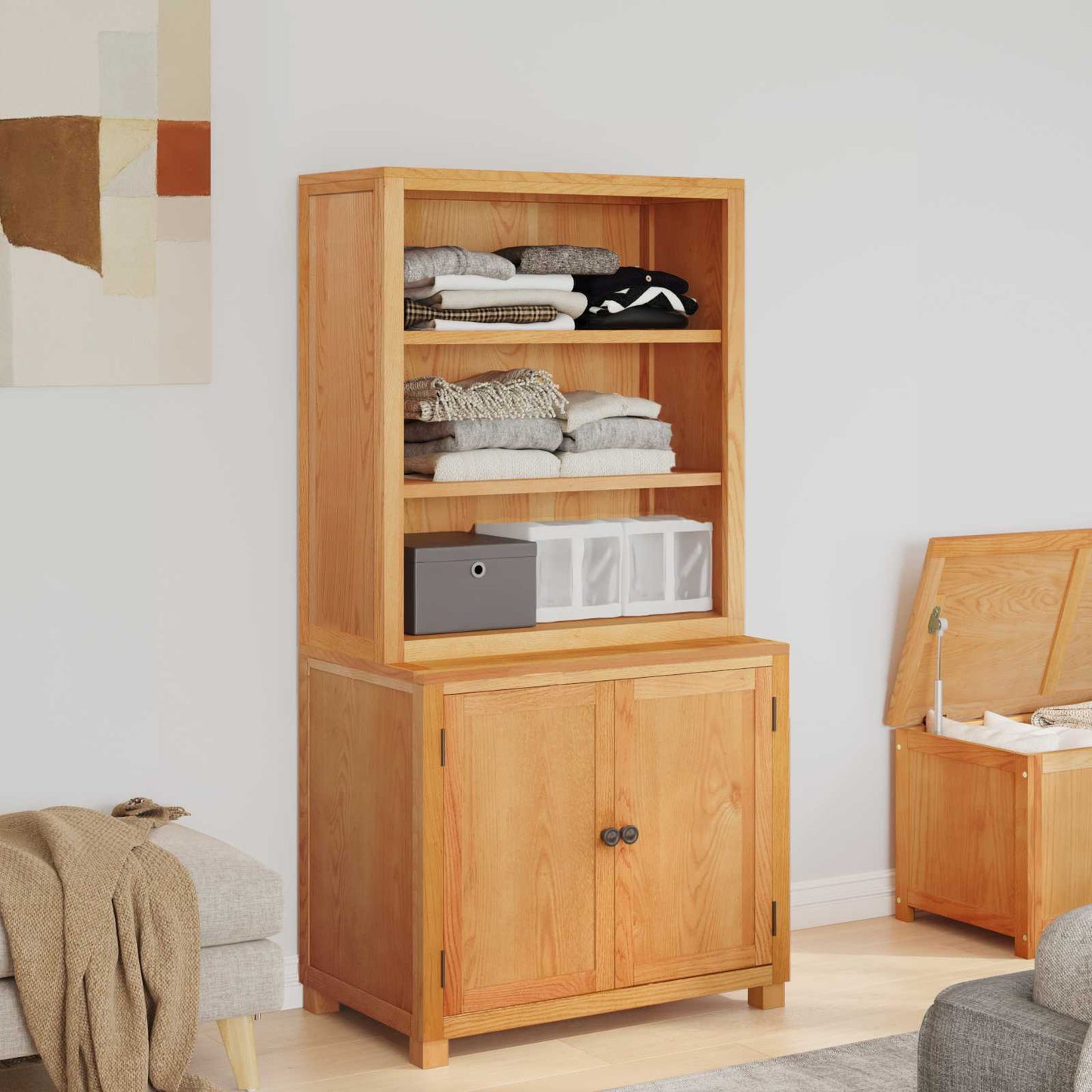 vidaXL Storage Furniture Set with Storage 2 pcs Brown 80 x 50 x 160 cm