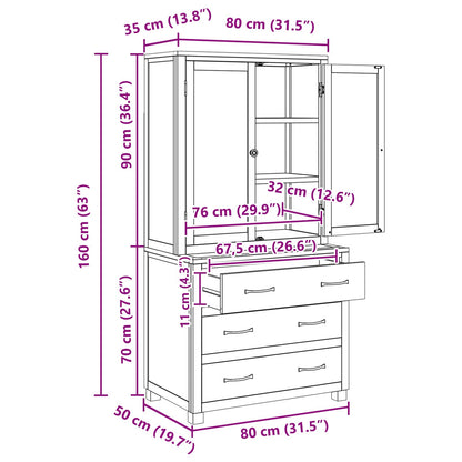 vidaXL Storage Furniture Set with Drawer 2 pcs Brown 80 x 50 x 160 cm