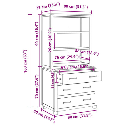 vidaXL Storage Furniture Set with Drawer 2 pcs Brown 80 x 50 x 160 cm
