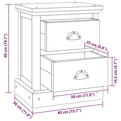 vidaXL Bedside Table Natural 40 x 30 x 50 cm Solid Teak Wood