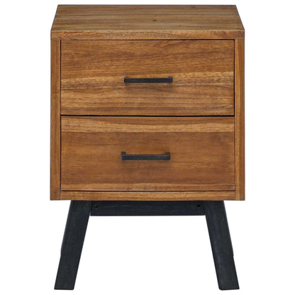 vidaXL Bedside Table Natural 40 x 35 x 55 cm Solid Teak Wood