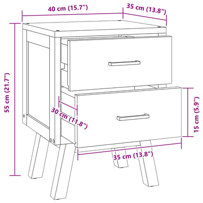 vidaXL Bedside Table Natural 40 x 35 x 55 cm Solid Teak Wood