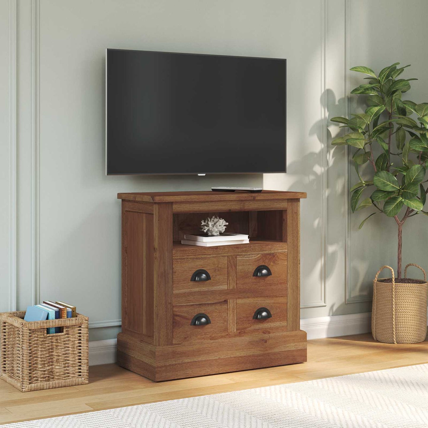 vidaXL Storage Cabinet Natural 60 x 30 x 60 cm Solid Teak Wood