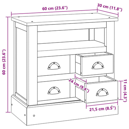 vidaXL Storage Cabinet Natural 60 x 30 x 60 cm Solid Teak Wood