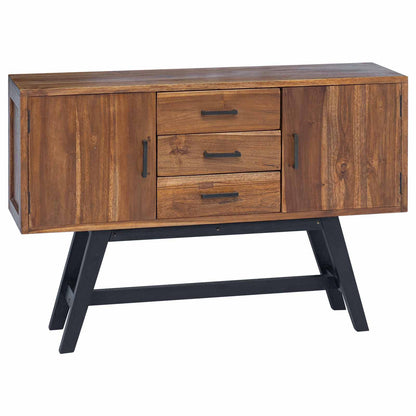 vidaXL TV Stand with Drawer Natural 110 x 30 x 75 cm Solid Teak Wood