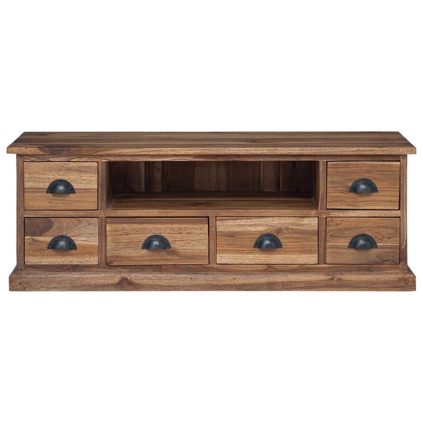 vidaXL TV Stand with Drawer Natural 110 x 30 x 40 cm Solid Teak Wood