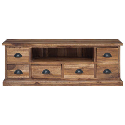 vidaXL TV Stand with Drawer Natural 110 x 30 x 40 cm Solid Teak Wood