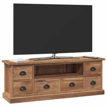 vidaXL TV Stand with Drawer Natural 110 x 30 x 40 cm Solid Teak Wood