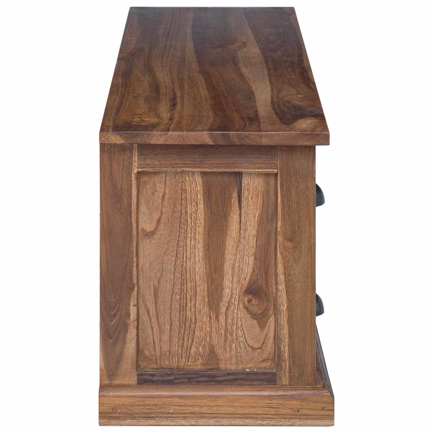 vidaXL TV Stand with Drawer Natural 110 x 30 x 40 cm Solid Teak Wood