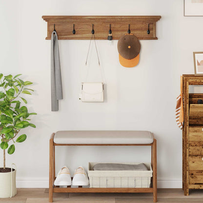vidaXL Wall Mounted Coat Rack Natural 100 x 10 x 20 cm Solid Teak Wood