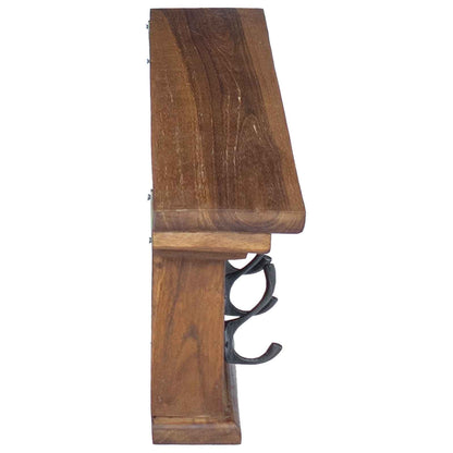 vidaXL Wall Mounted Coat Rack Natural 100 x 10 x 20 cm Solid Teak Wood