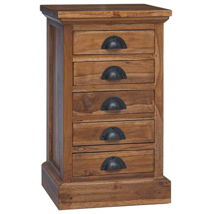 vidaXL Chest of Drawers Natural 35 x 30 x 60 cm Solid Teak Wood