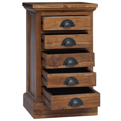 vidaXL Chest of Drawers Natural 35 x 30 x 60 cm Solid Teak Wood