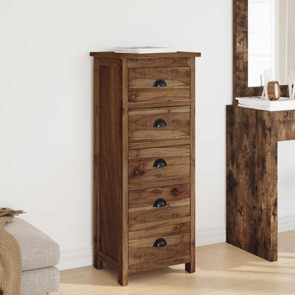 vidaXL Chest of Drawers Natural 45 x 35 x 110 cm Solid Teak Wood