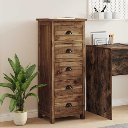 vidaXL Chest of Drawers Natural 45 x 35 x 110 cm Solid Teak Wood
