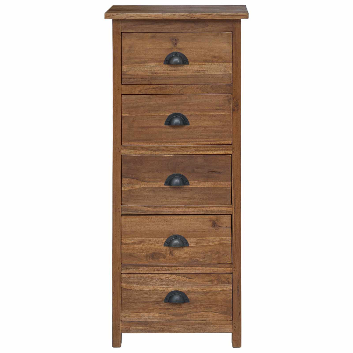 vidaXL Chest of Drawers Natural 45 x 35 x 110 cm Solid Teak Wood