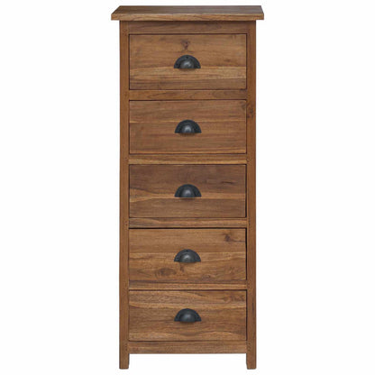 vidaXL Chest of Drawers Natural 45 x 35 x 110 cm Solid Teak Wood