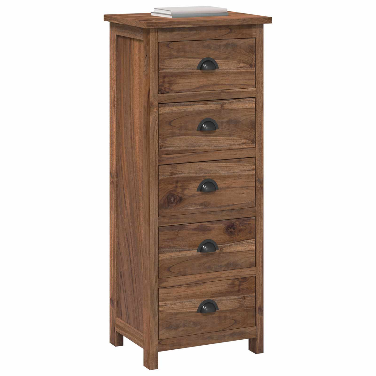 vidaXL Chest of Drawers Natural 45 x 35 x 110 cm Solid Teak Wood