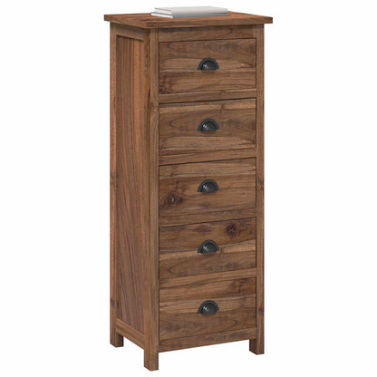 vidaXL Chest of Drawers Natural 45 x 35 x 110 cm Solid Teak Wood