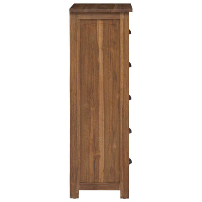 vidaXL Chest of Drawers Natural 45 x 35 x 110 cm Solid Teak Wood