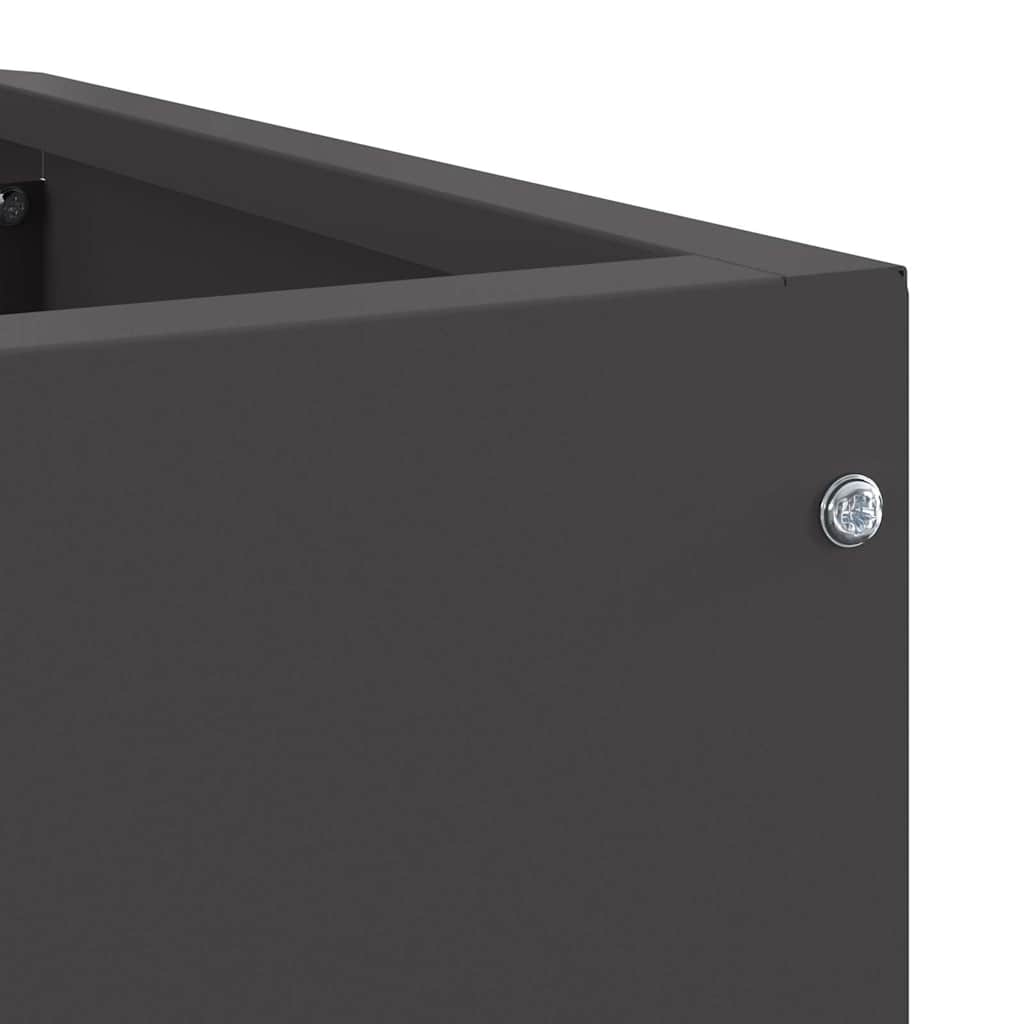 vidaXL Corner Planter Black 60 x 60 x 35 cm Steel