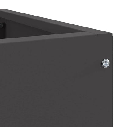 vidaXL Corner Planter Black 60 x 60 x 35 cm Steel
