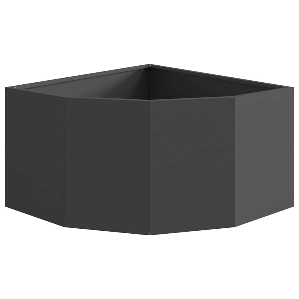 vidaXL Corner Planter Black 60 x 60 x 35 cm Steel