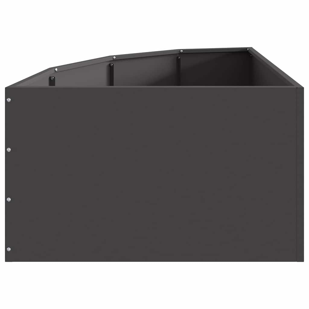 vidaXL Corner Planter Black 60 x 60 x 35 cm Steel