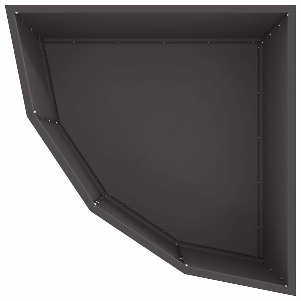 vidaXL Corner Planter Black 60 x 60 x 35 cm Steel