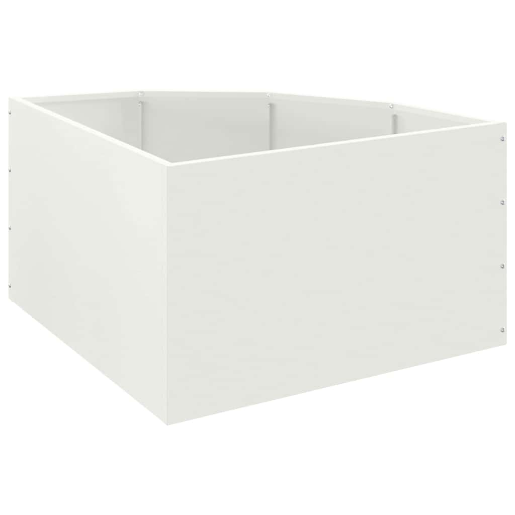 vidaXL Corner Planter White 60 x 60 x 35 cm Steel