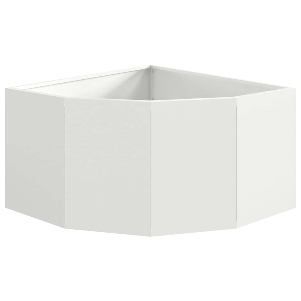 vidaXL Corner Planter White 60 x 60 x 35 cm Steel