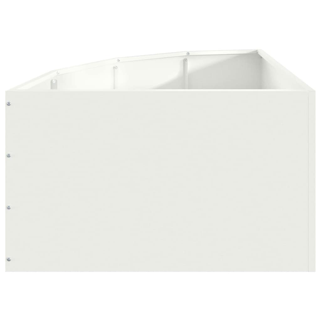 vidaXL Corner Planter White 60 x 60 x 35 cm Steel
