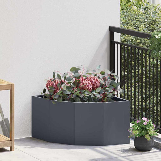 vidaXL Corner Planter Anthracite 60 x 60 x 35 cm Steel