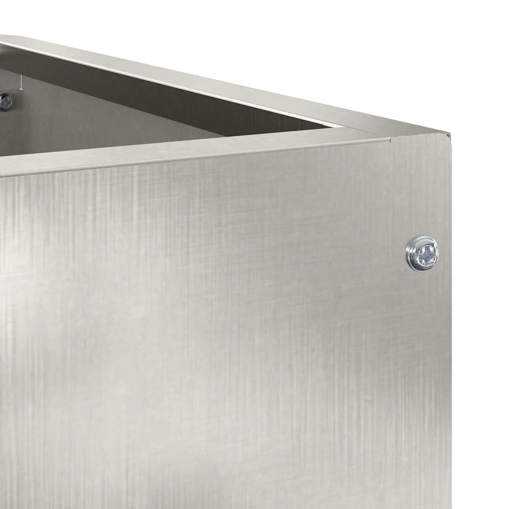vidaXL Corner Planter Silver 60 x 60 x 35 cm Stainless steel