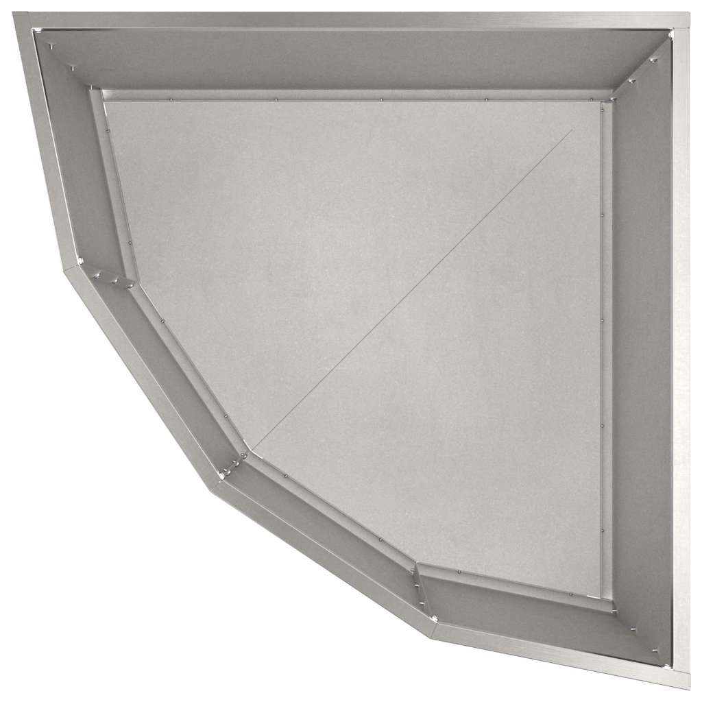 vidaXL Corner Planter Silver 60 x 60 x 35 cm Stainless steel