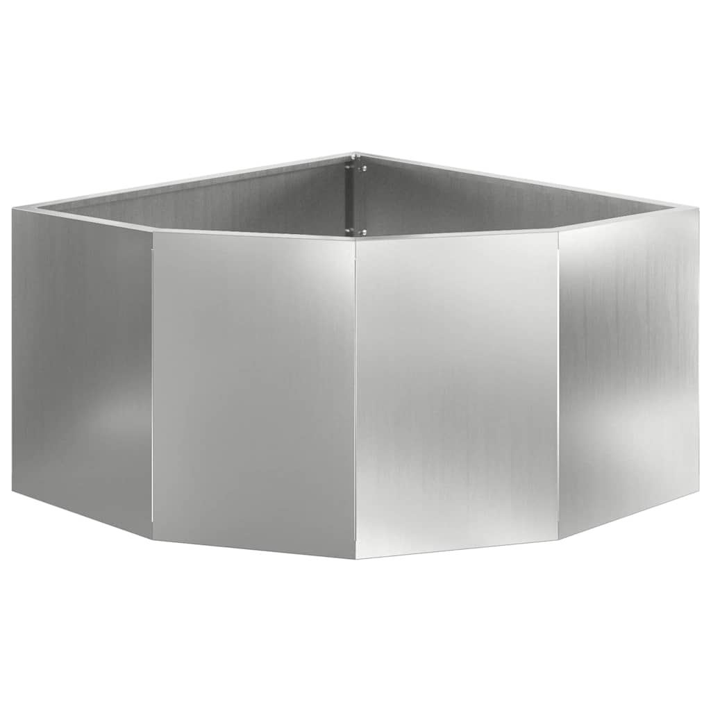 vidaXL Corner Planter Silver 60 x 60 x 35 cm Galvanised steel