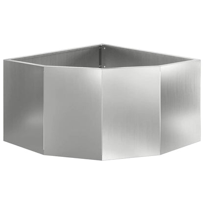 vidaXL Corner Planter Silver 60 x 60 x 35 cm Galvanised steel