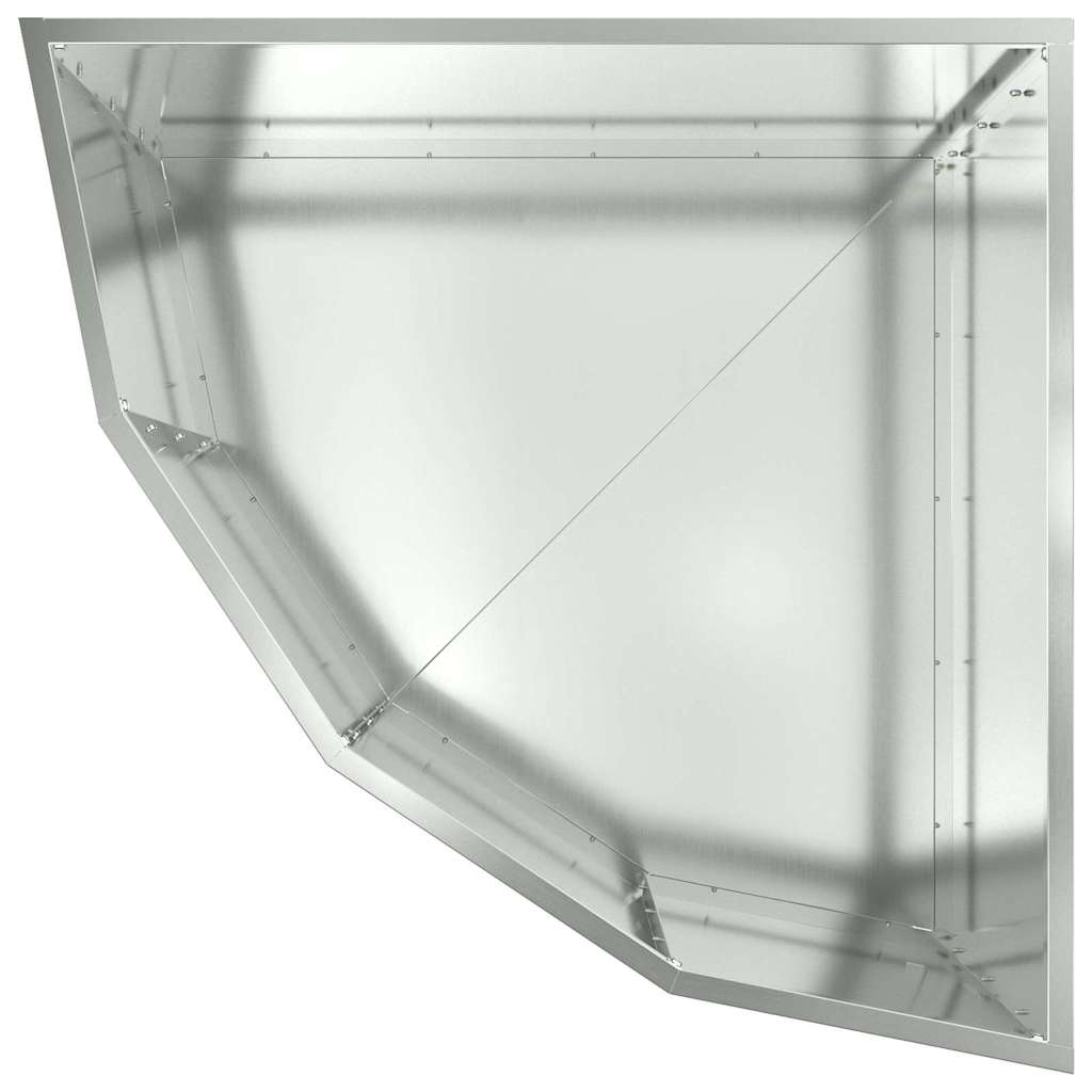 vidaXL Corner Planter Silver 60 x 60 x 35 cm Galvanised steel