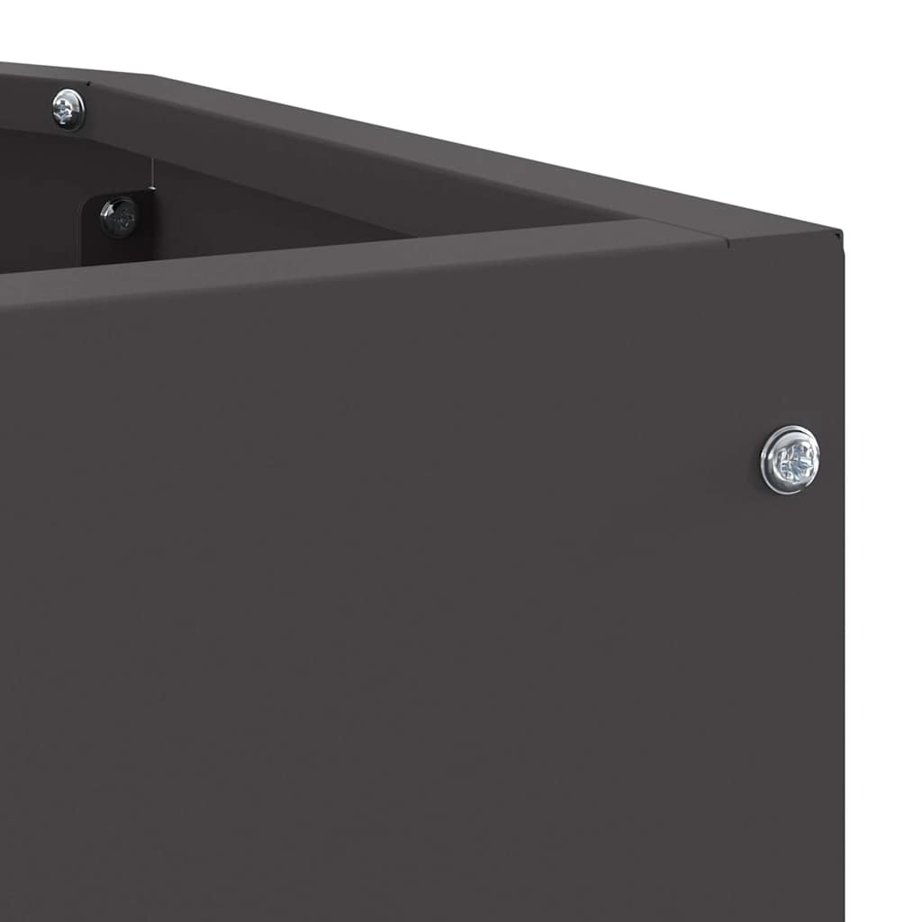 vidaXL Corner Planter Black 45 x 45 x 35 cm Steel