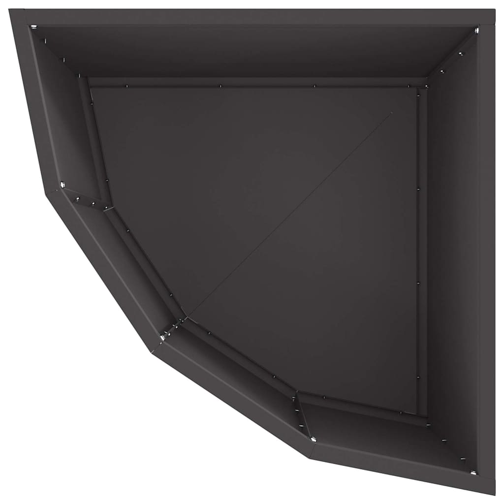 vidaXL Corner Planter Black 45 x 45 x 35 cm Steel
