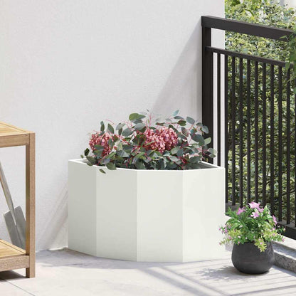 vidaXL Corner Planter White 45 x 45 x 35 cm Steel