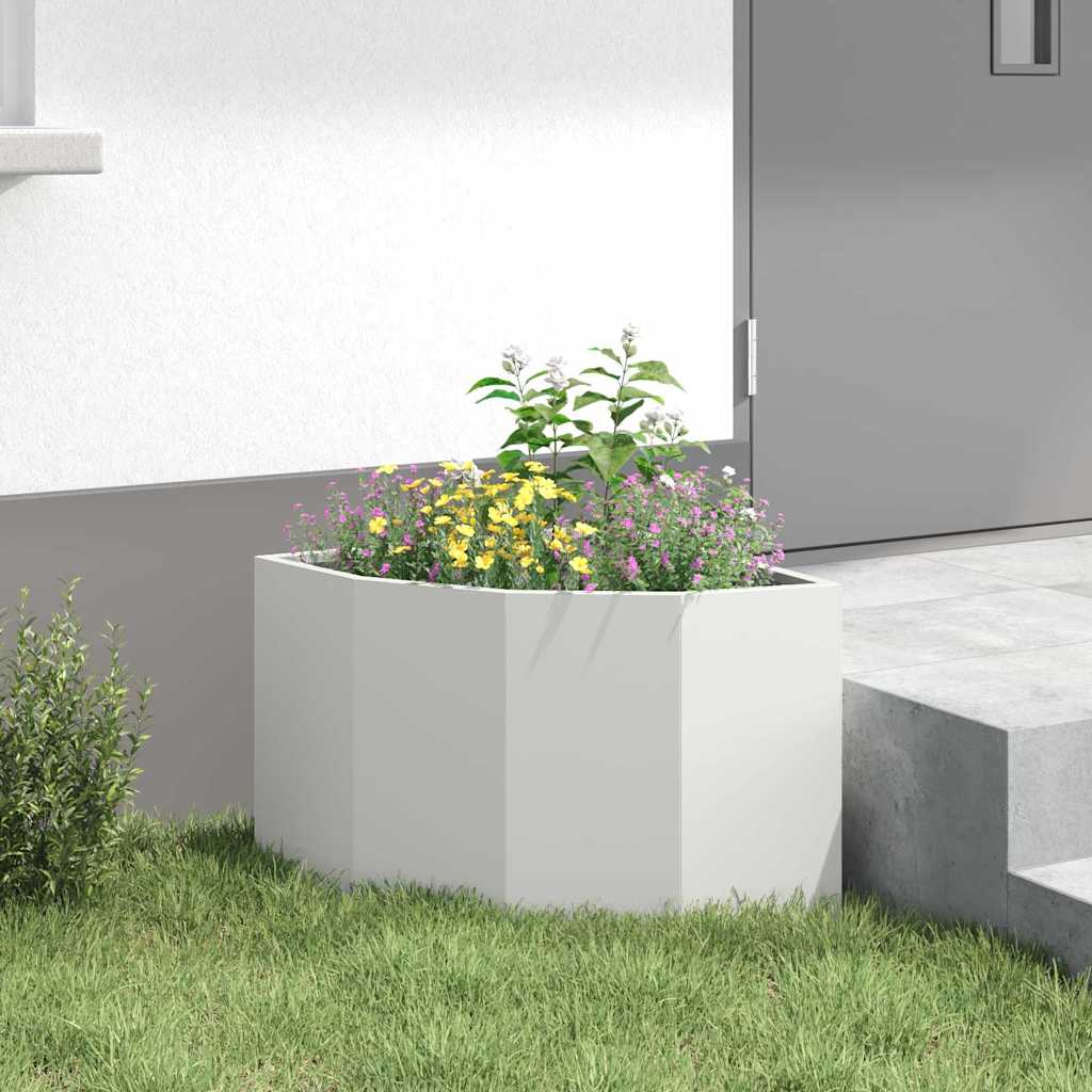 vidaXL Corner Planter White 45 x 45 x 35 cm Steel