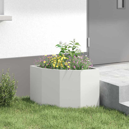 vidaXL Corner Planter White 45 x 45 x 35 cm Steel