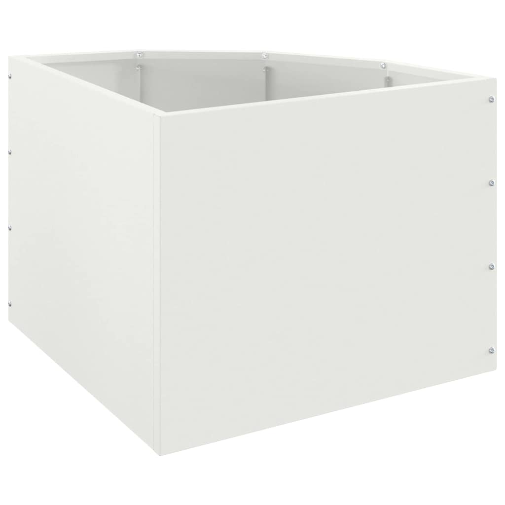 vidaXL Corner Planter White 45 x 45 x 35 cm Steel