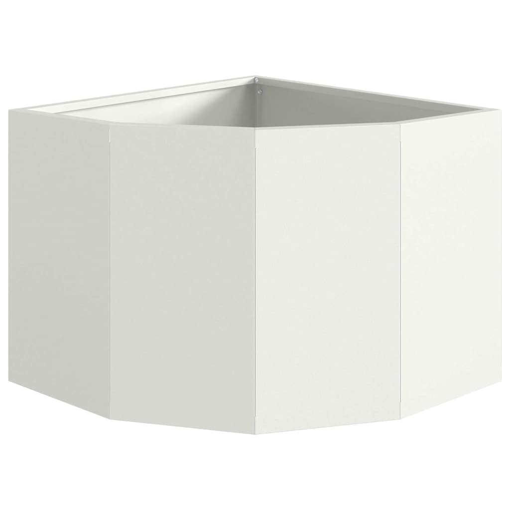 vidaXL Corner Planter White 45 x 45 x 35 cm Steel