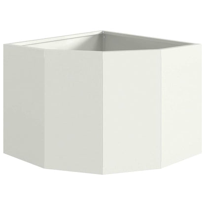 vidaXL Corner Planter White 45 x 45 x 35 cm Steel